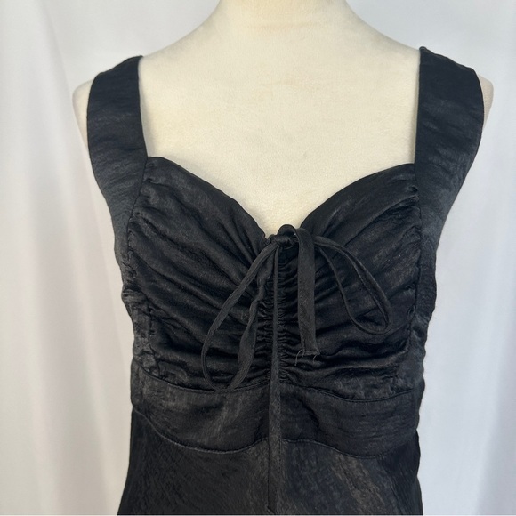Wild‎ Fable Dress Womens XL Satin Ruched Cup Mini Dress Black Dark Romantic - Picture 4 of 16